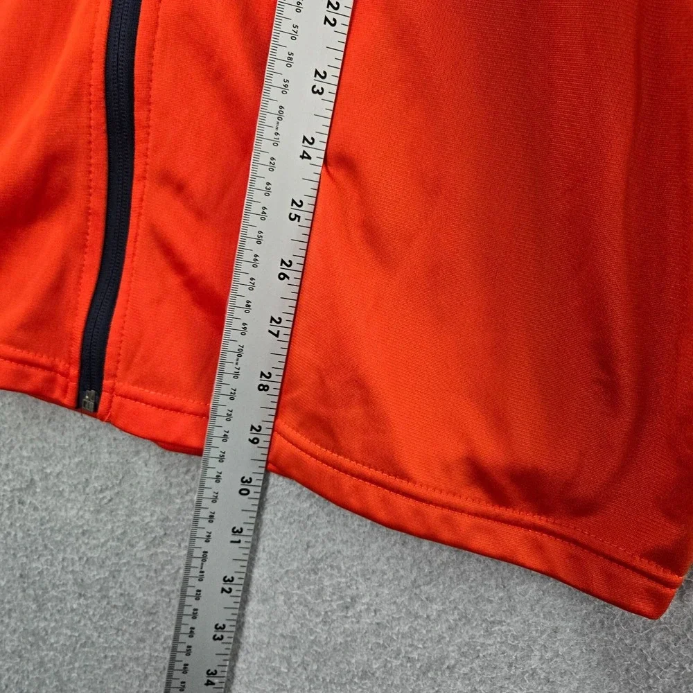 AND1 Men‎ Track Jacket Large Orange Full Zip Logo Mock Neck Pockets Long Sleeve